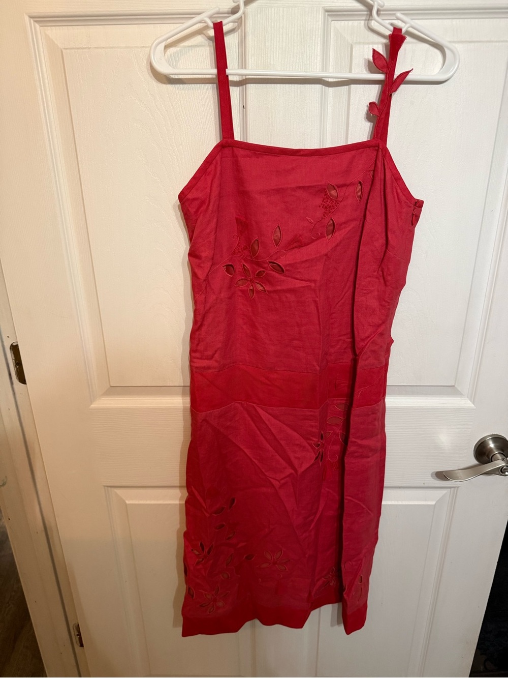 Vintage Red Linen Midi Dress by Fenn Wright Manson